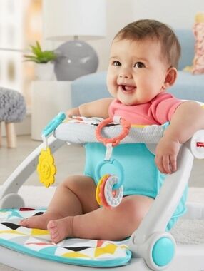 Fisher-Price Bright Aqua Activity Seat with Teether Toys